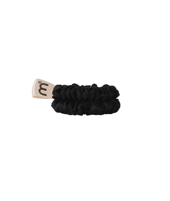 Набір із 2 тонких резинок з натурального шовку Mon Mou mini slim Black