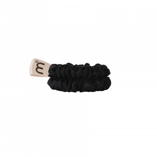 Набір із 2 тонких резинок з натурального шовку Mon Mou mini slim Black