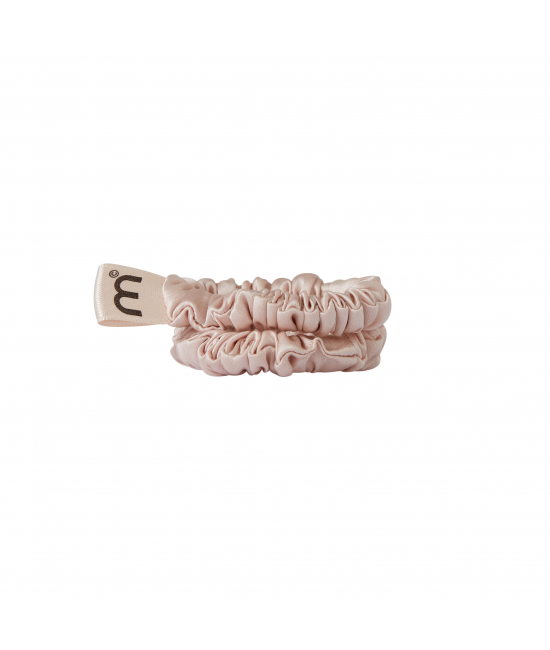 Набір із 2 тонких резинок з натурального шовку Mon Mou mini slim Nude