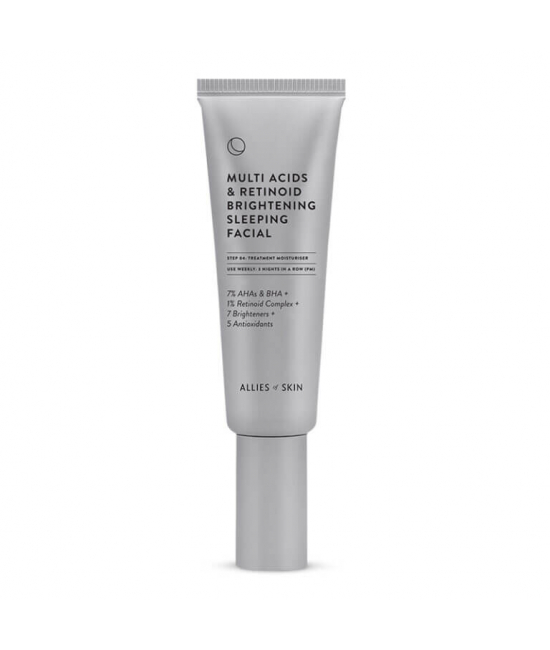 Нічний мультикислотний пілінг з ретинолом Allies Of Skin Multi Acids & Retinoid Brightening Sleeping Facial