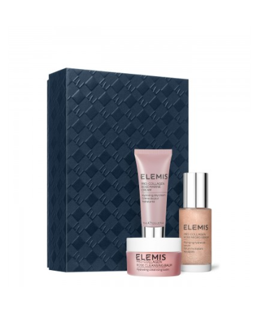 Тріо для зволоження та заспокоєння шкіри з трояндою Elemis Kit: Pro-Collagen Rose Plumping Routine