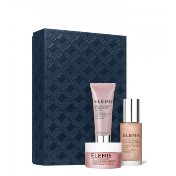 Тріо для зволоження та заспокоєння шкіри з трояндою Elemis Kit: Pro-Collagen Rose Plumping Routine