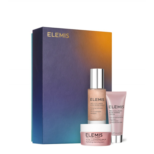 Подарункове легендарне тріо для обличчя Про-Колаген Троянда Elemis Kit: The Pro-Collagen Rose Icons Skin Soothing Trio