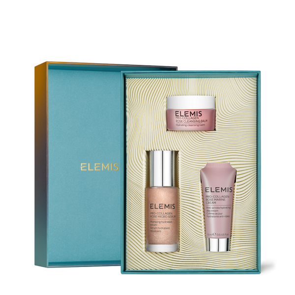 Подарункове легендарне тріо для обличчя Про-Колаген Троянда Elemis Kit: The Pro-Collagen Rose Icons Skin Soothing Trio