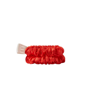 Набір із 2 тонких резинок з натурального шовку Mon Mou mini slim Dark Orange