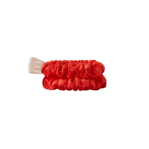 Набір із 2 тонких резинок з натурального шовку Mon Mou mini slim Dark Orange