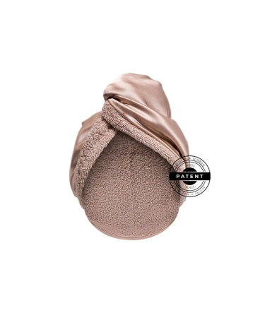 Двосторонній рушник-тюрбан для волосся з натуральним шовком MON MOU Hair Turban Beige 