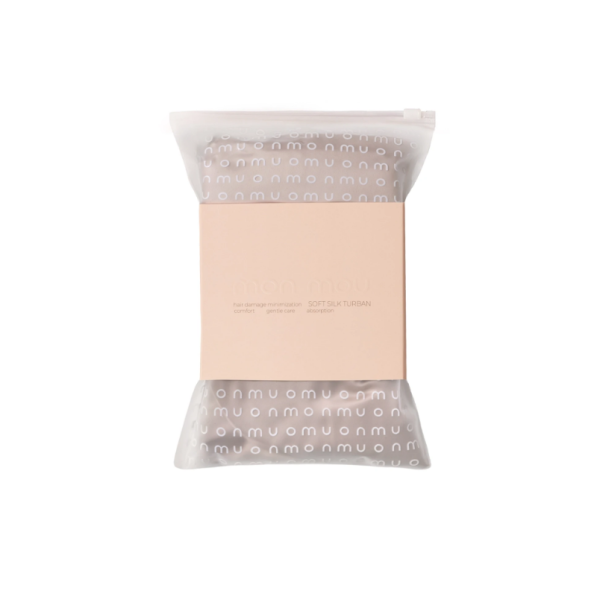 Двосторонній рушник-тюрбан для волосся з натуральним шовком MON MOU Hair Turban Beige 