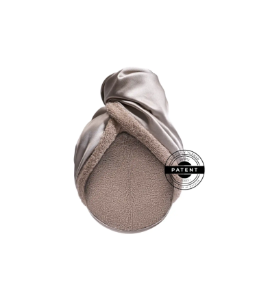 Двосторонній рушник-тюрбан для волосся з натуральним шовком MON MOU Hair Turban Taupe