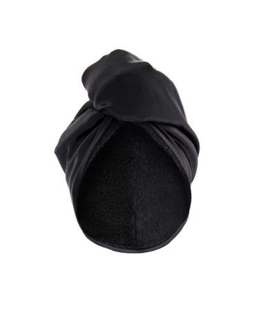 Двосторонній рушник-тюрбан для волосся з натуральним шовком MON MOU Hair Turban Black